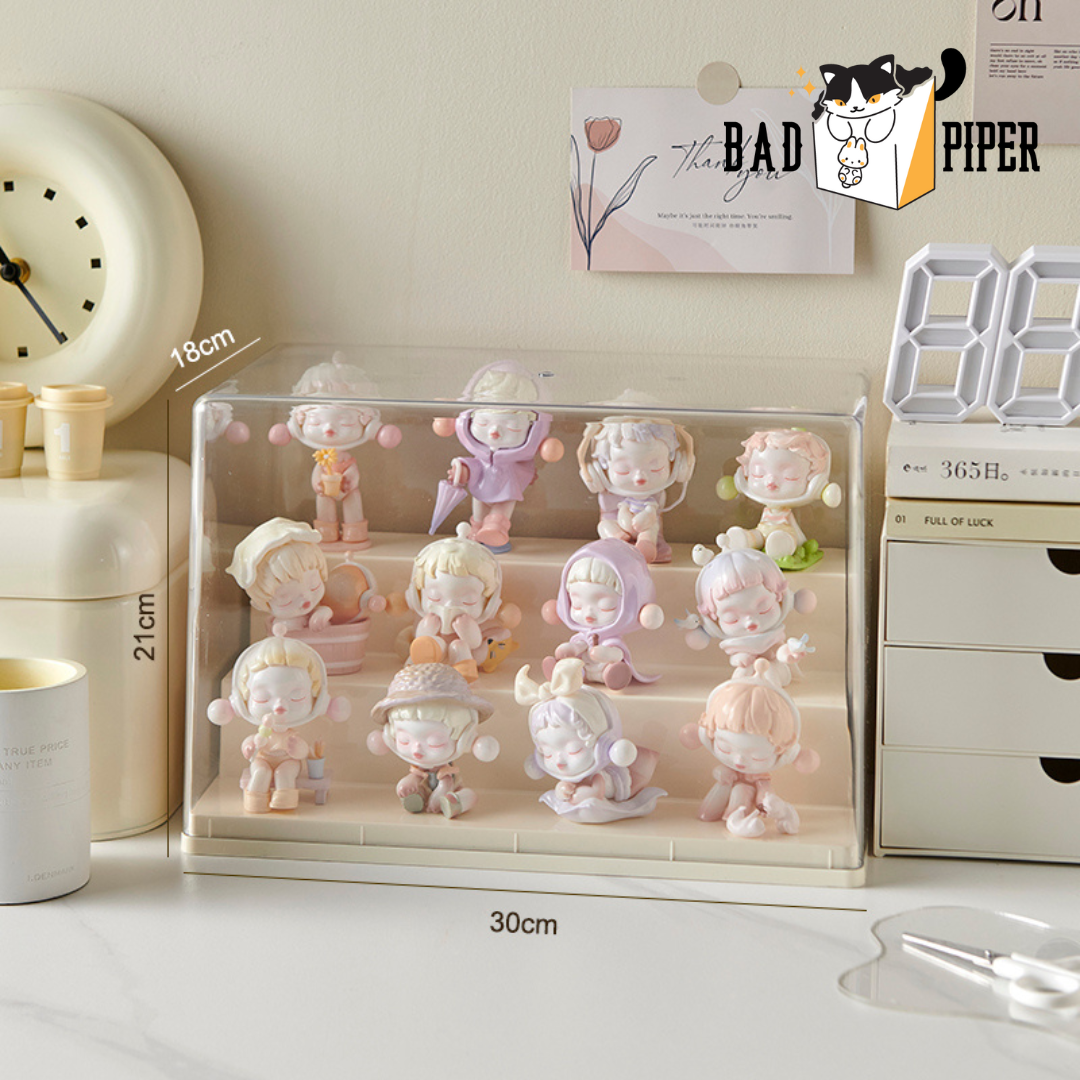 #912 Display Case for Blind Box (3 Layers) | Beige color theme | Acrylic display case | Toy Organizer Box | Toy Display Storage