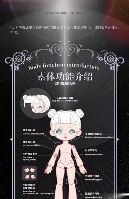 ToyCity | LAURA Black and White Spectrum BJD Series Blind Box