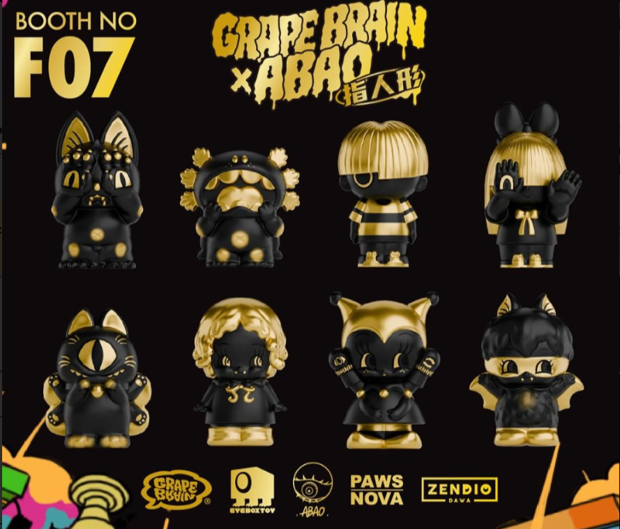 Paws Nova | Zendio Dawa Grape Brain x Abao x Eveboxtoy (BLACK AND GOLD) Series Blind Box