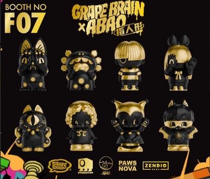 Paws Nova | Zendio Dawa Grape Brain x Abao x Eveboxtoy (BLACK AND GOLD) Series Blind Box