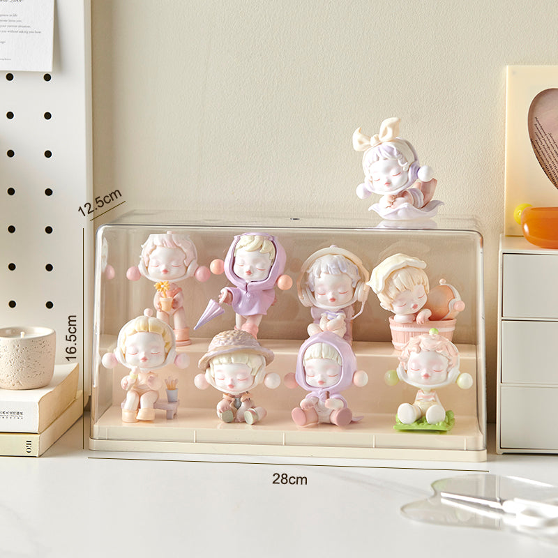 #911 Display Case for Blind Box (2 Layers) | Beige color theme | Acrylic display case | Toy Organizer Box | Toy Display Storage