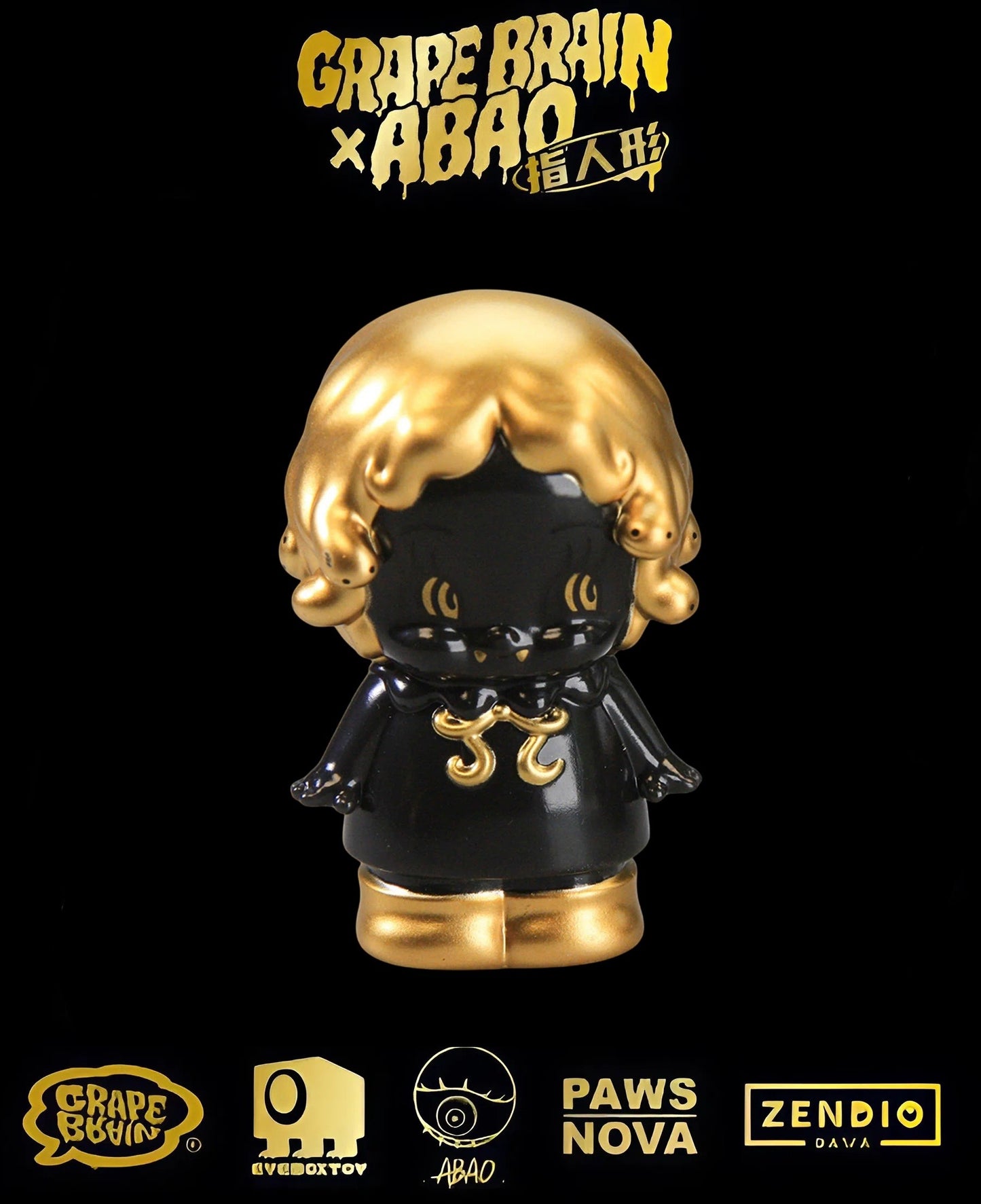 Paws Nova | Zendio Dawa Grape Brain x Abao x Eveboxtoy (BLACK AND GOLD) Series Blind Box